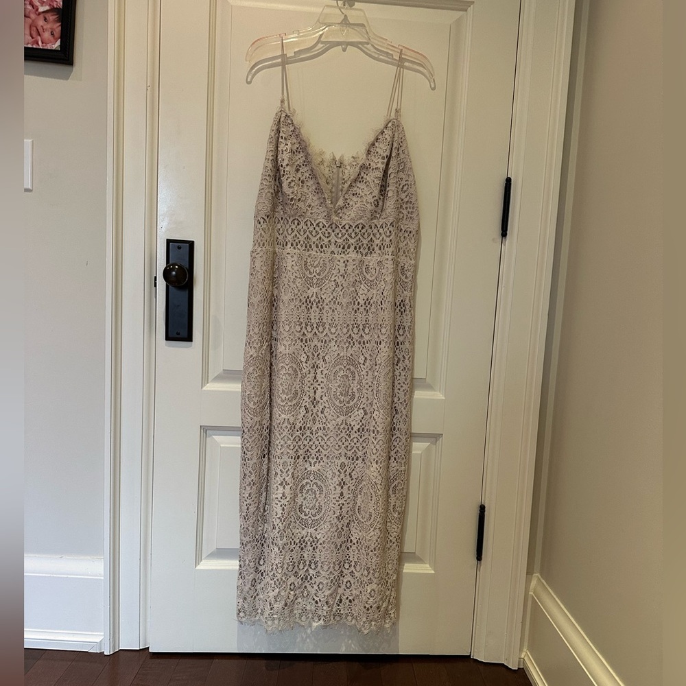 ASOS NWT Beige Tall Maxi Dress US 16 - Picture 3 of 9